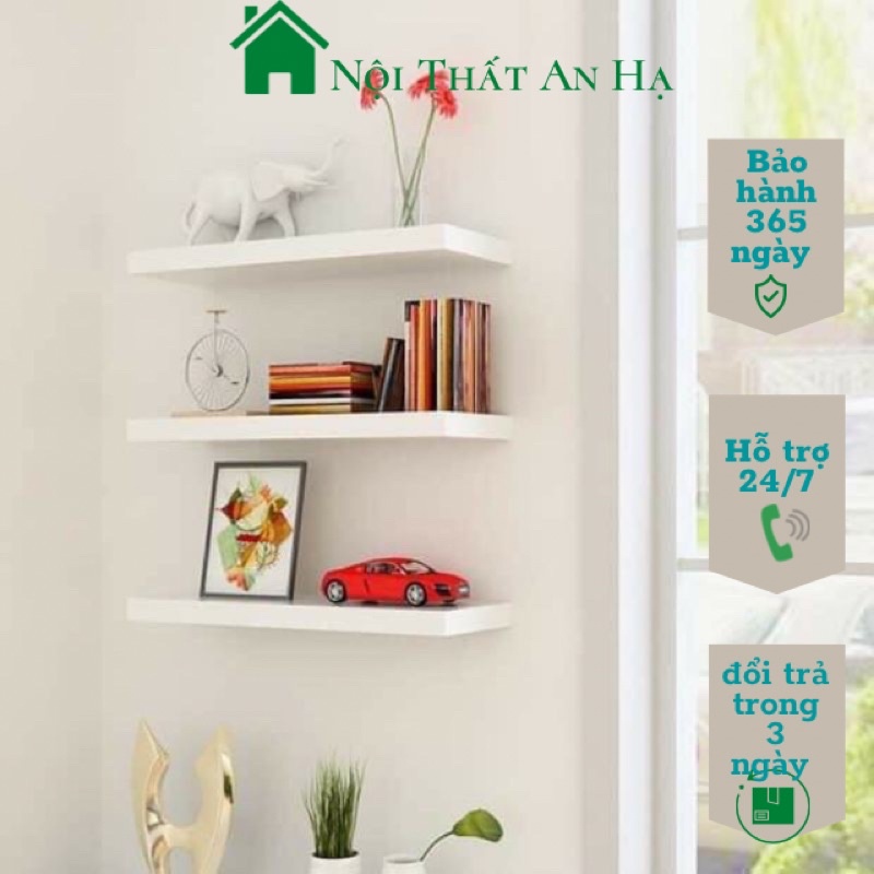 壁掛け棚 3本セット 50x15cm 付属品付き An Ha Furniture
